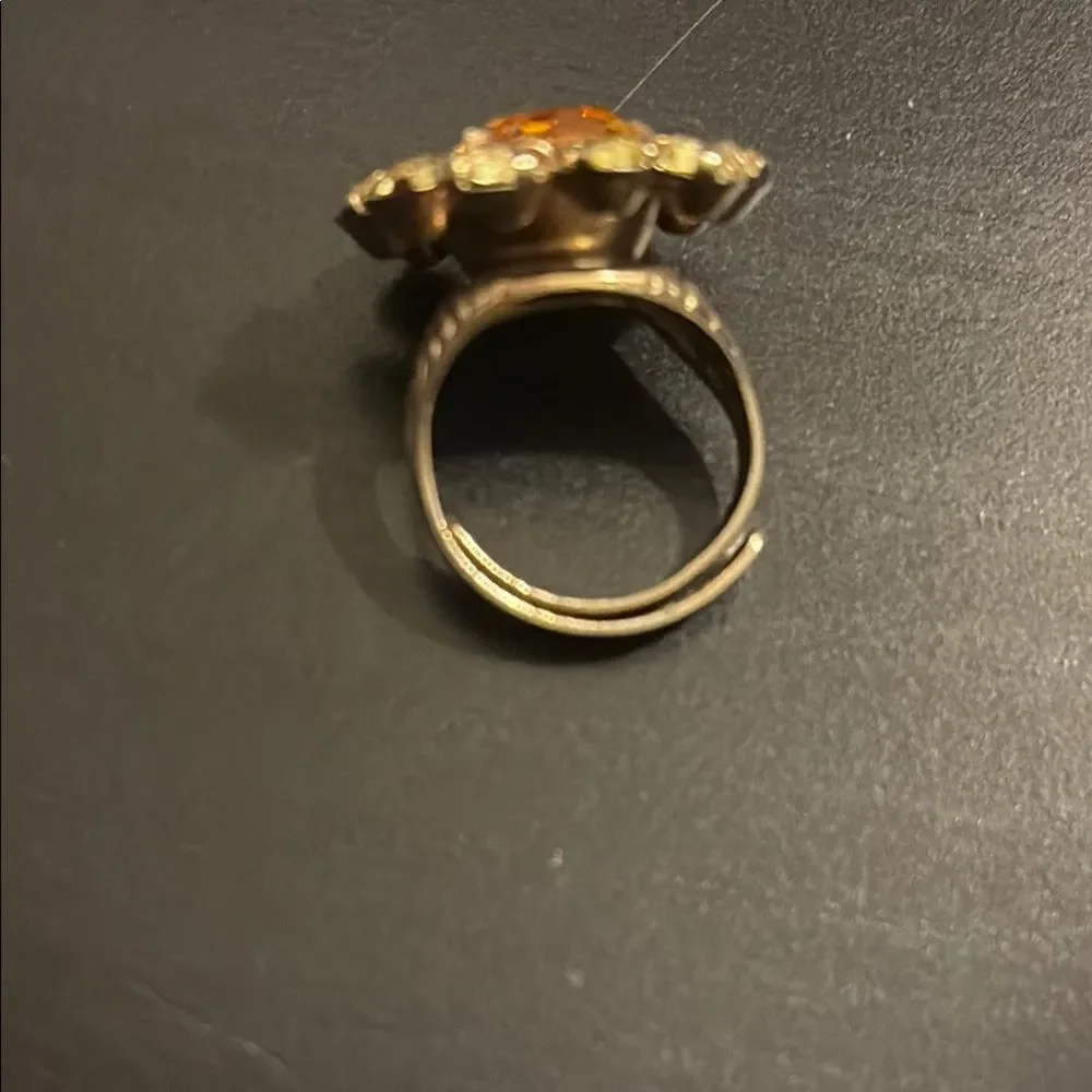 Sparkly Vintage Pink Rhinestone Floral Ring